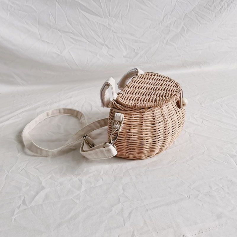 Túi Đeo Chéo Mây Đan Có Nắp Đậy Đựng Đồ Chơi Cho Bé