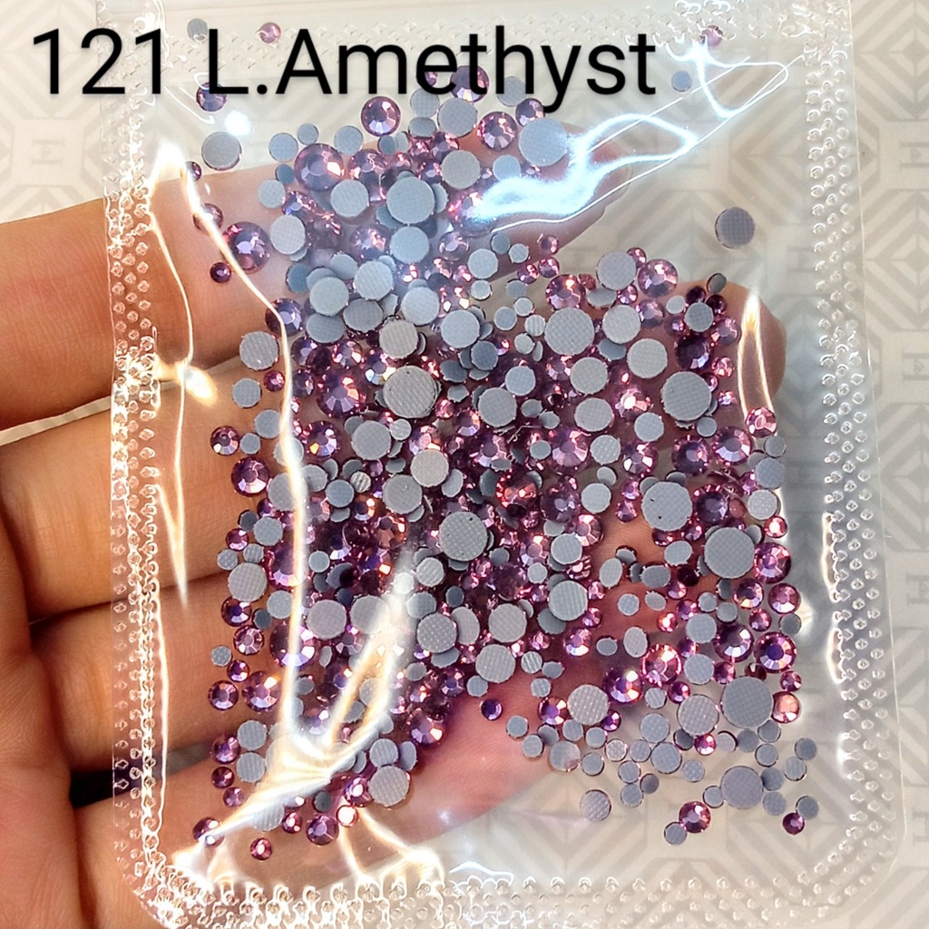 ĐÁ ĐÍNH NAIL -121 L.AMETHYST  - TÚI MIX SIZE -ĐÁ CHÂN KEO LƯỚI