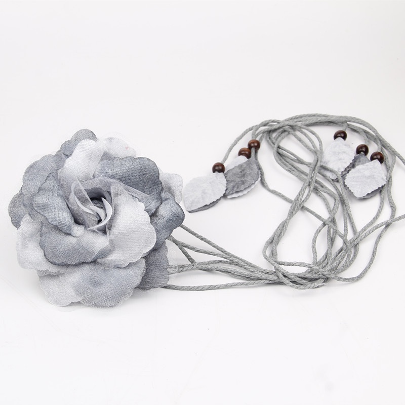 Đai váy hoa hồng lụa, dây lưng nữ hoa hồng vải