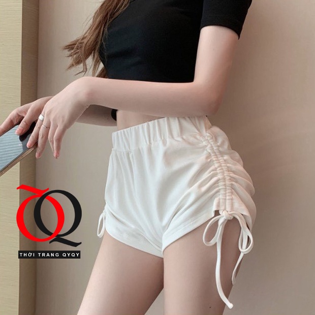 Quần đùi nữ RÚT DÂY QYQY quần short ngắn cạp chun chất thun lạnh co dãn,Ôm Dáng Nâng Mông Tôn Vòng 3 | BigBuy360 - bigbuy360.vn