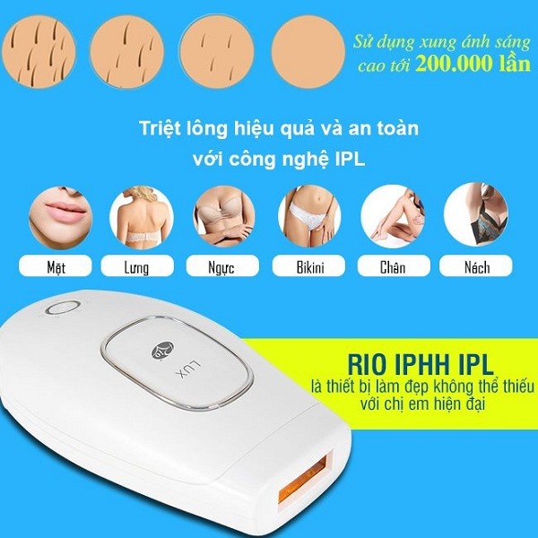 MÁY TRIỆT LÔNG CÁ NHÂN RIO IPHH IPL NHẬP KHẨU ANH QUỐC