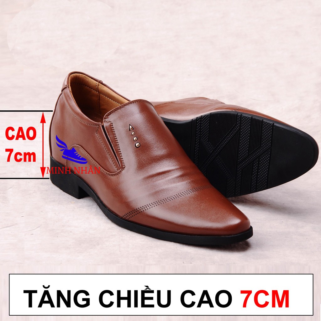 Giày tăng chiều cao nam 7cm Da bò Bảo hành 12 tháng Giày Tăng Chiều Cao Nam Cao Ẩn 7cm Kín Đáo Bí Mật Từ Bên Trong G-18