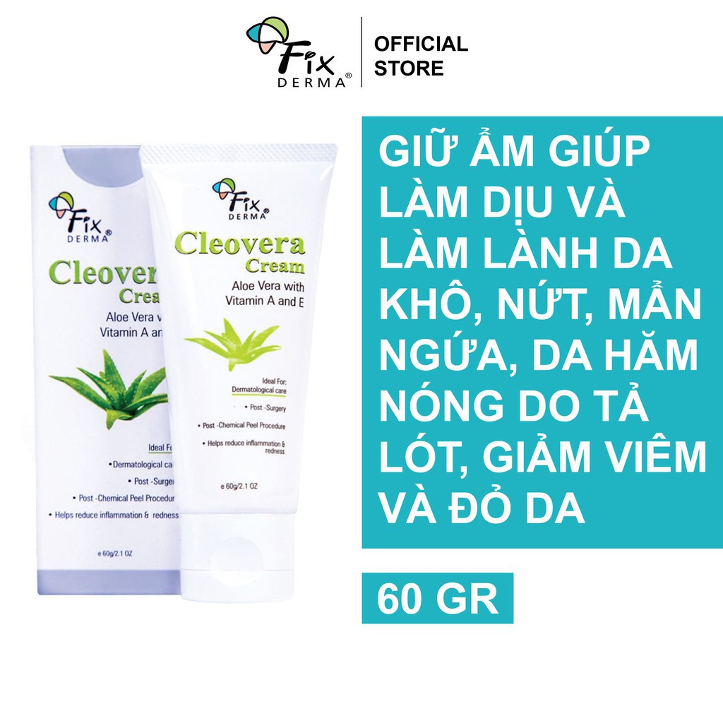 Kem Dưỡng tăng cường độ ẩm, dưỡng trắng da sau khi da tổn thương Fixderma Cleovera Cream 60g