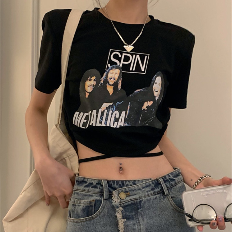 Áo Thun Tay Ngắn Dáng Ôm In Họa Tiết Thời Trang Mùa Hè Cho Nữ