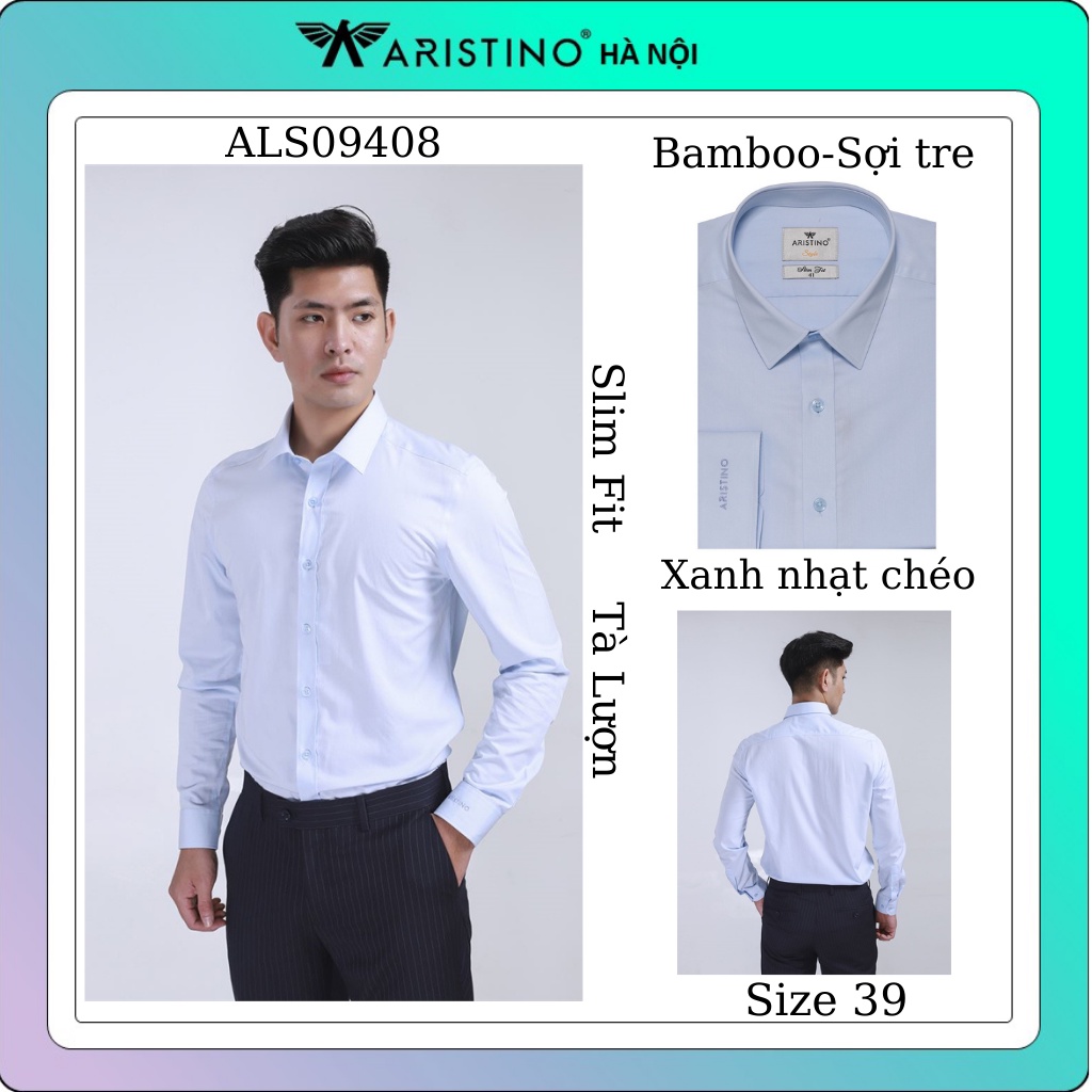 Áo sơ mi nam dài tay ARISTINO sợi tre dáng slim als09408