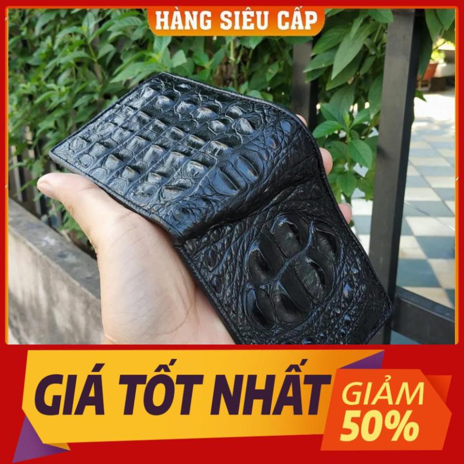 Thẻ BH 12 tháng [ Da Thật% ] -  Tuyệt Phẩm Bóp Nam Da Cá Sấu 2 Mặt Nguyên Con Hàng Cao Cấp, Rẻ, Đẹp