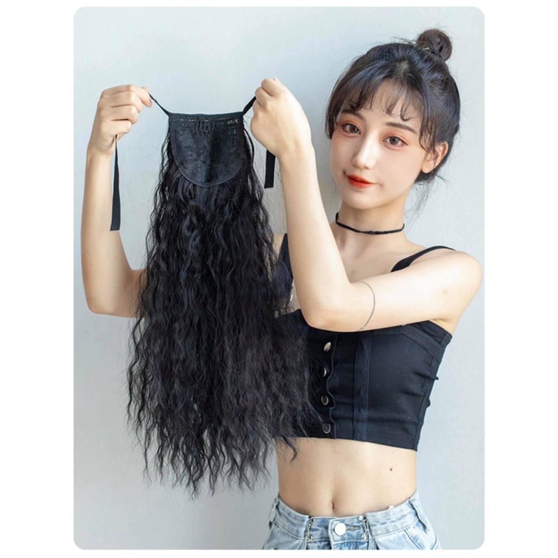 Tóc giả nữ 😻FREESHIP😻tóc cột xù mì lửng 40cm- 0022 lửng