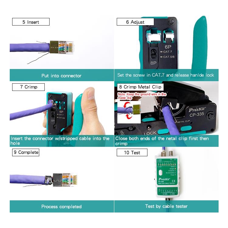 Kềm bấm mạng RJ45 , điện thoại RJ11 Pro'skit CP-335