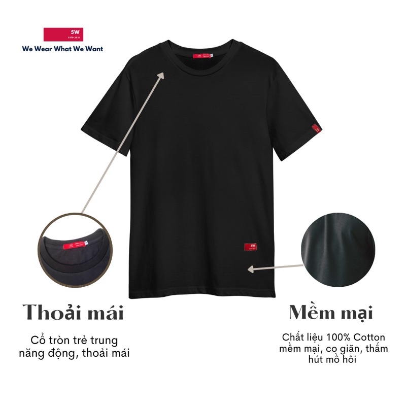 Áo thun unisex bigsize tay lỡ chất liệu cotton form trơn đen trắng nhiều màu dành cho nam nữ basic tee 5W - AT01 | BigBuy360 - bigbuy360.vn