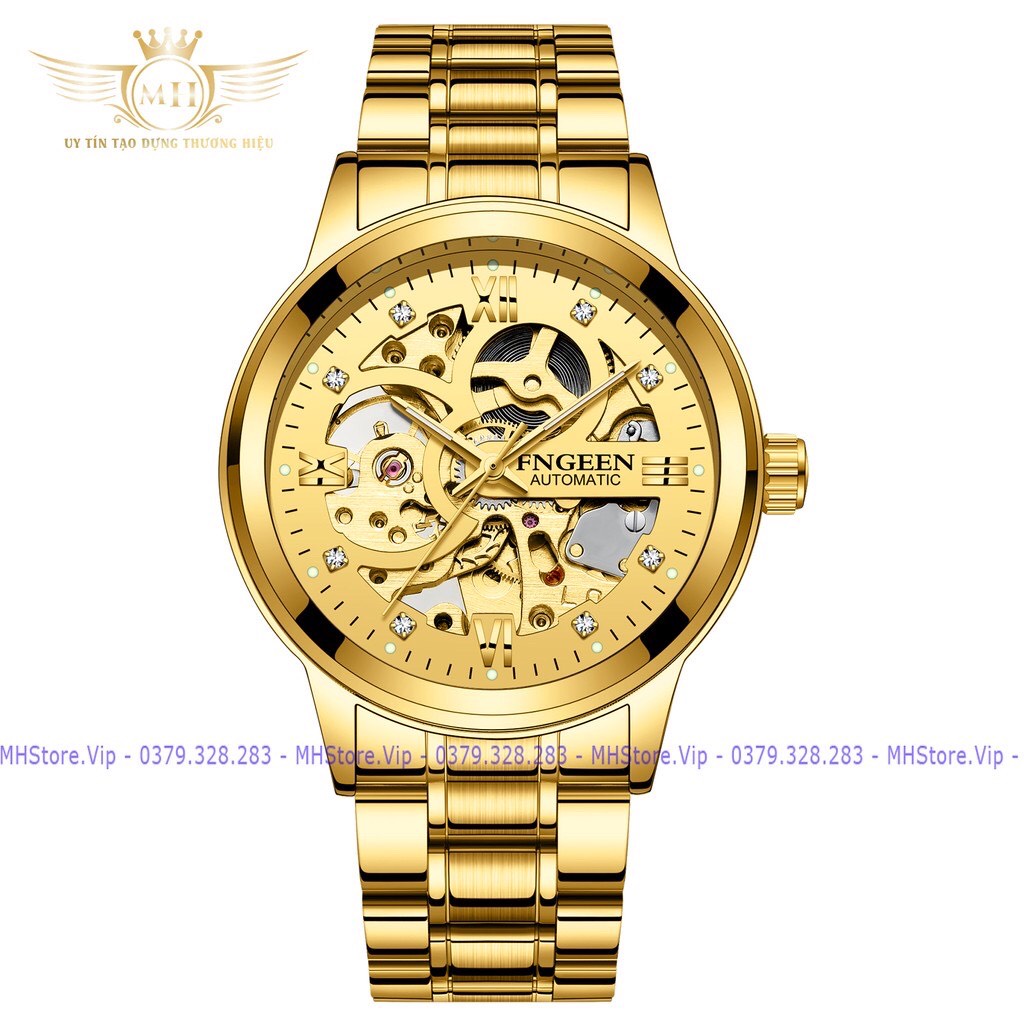 Đồng Hồ Cơ Nam Fngeen 6018  Đính Đá Sang Trọng , Chống Nước , cơ lộ máy chính hãng sang trọng, bảo hành 12 tháng | BigBuy360 - bigbuy360.vn