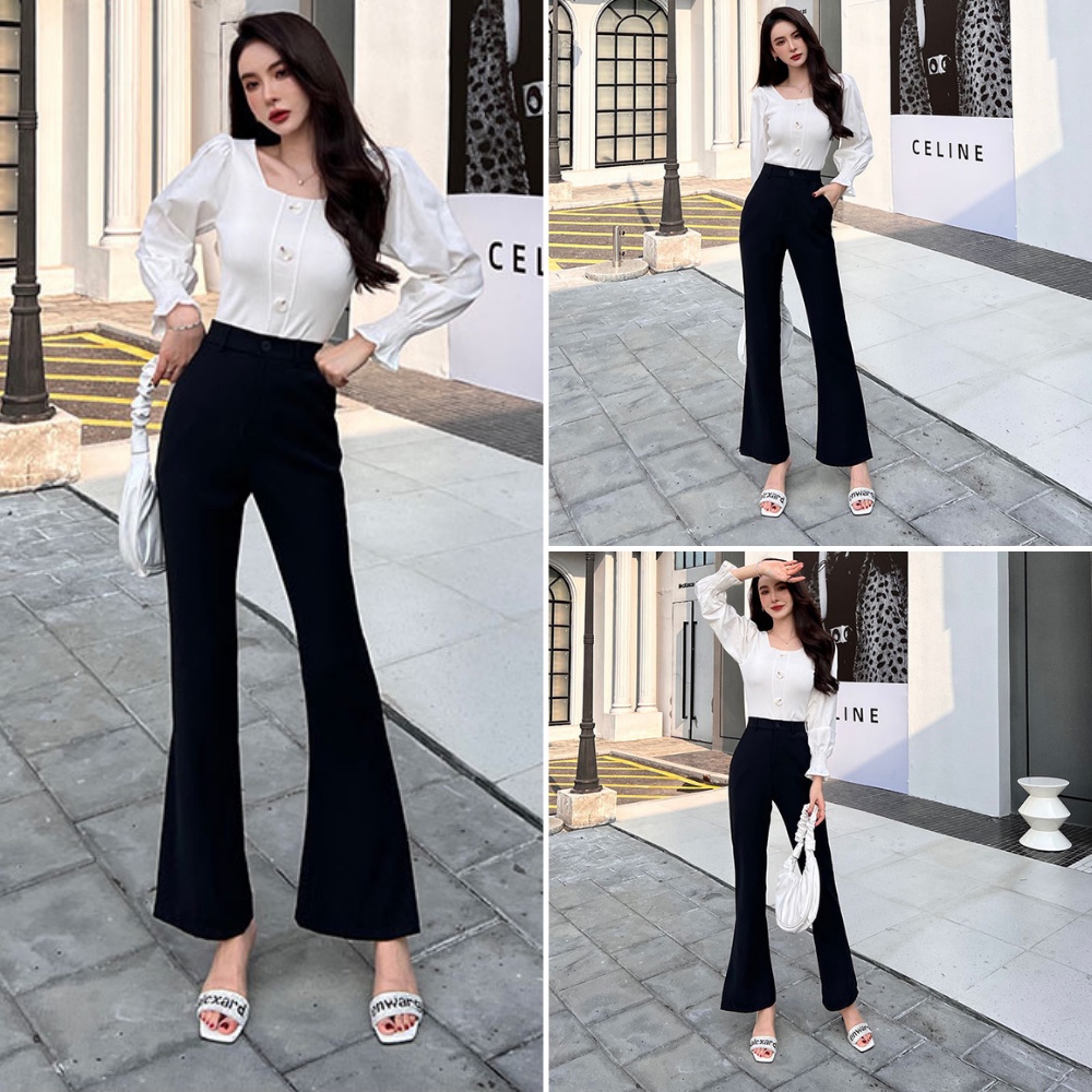 Quần tây nữ, quần tây ống loe chất tuyết mưa cao cấp SKUQ-27A