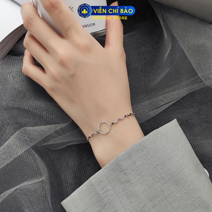 Lắc tay bạc nữ Round chất liệu bạc S925 thời trang phụ kiện trang sức nữ thương hiệu Viễn Chí Bảo L400709x