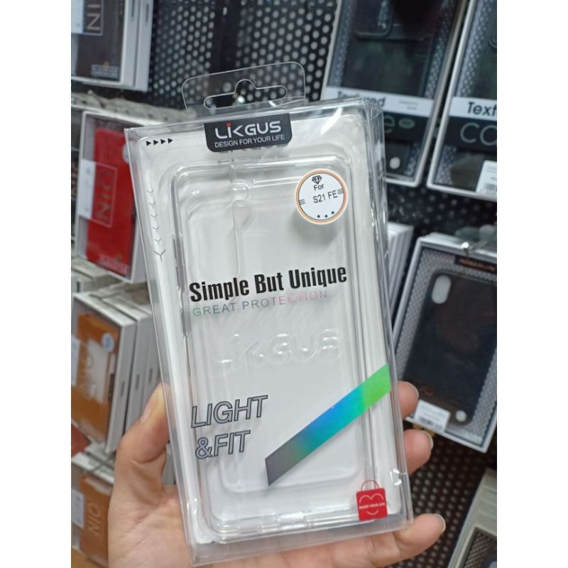 Ốp lưng LIKGUS samsung S21 FE lưng trong viền chống sốc không ố vàng.
