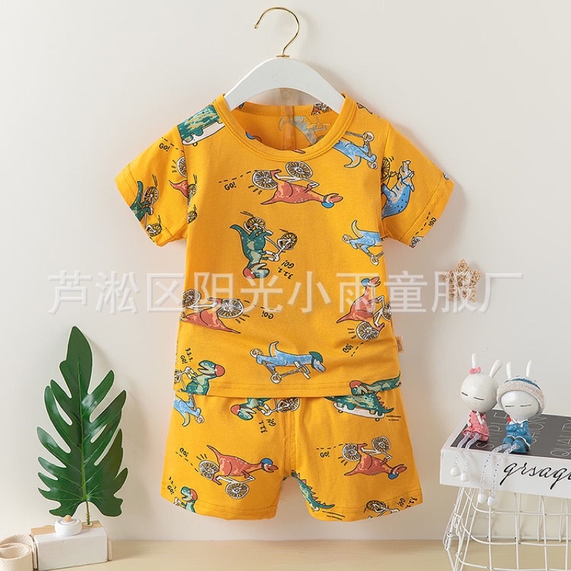 Quần áo bé trai cộc tay,Bộ xuất hàn bé trai cotton bộ mặc nhà mát cho bé 10-21 kg