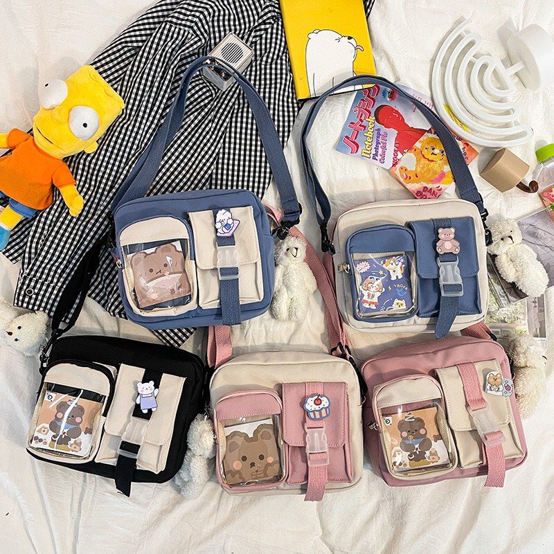 Túi đeo vai nữ mini vải canvas Đeo chéo đi chơi phong cách thời trang hazin giá rẻ