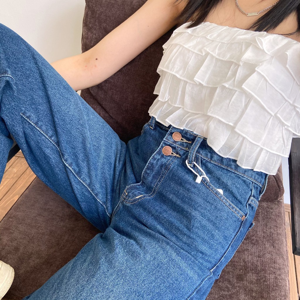 Áo croptop quây voan tơ xếp tầng kiểu Hàn Quốc Mia Ritta a2057 ảnh thật feedback