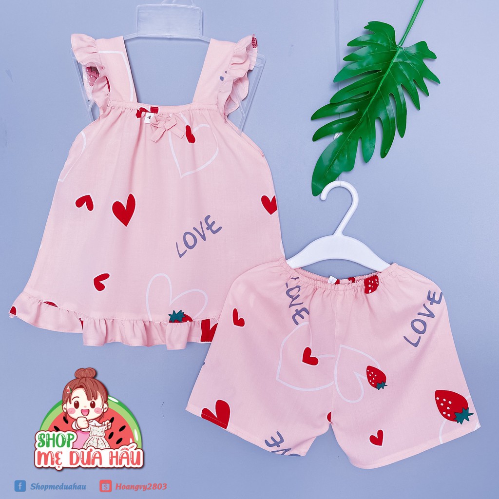 [Mã FASHIONMON194 giảm 10K đơn 20K] Bộ tole lanh ngắn 2 dây phối tay cánh tiên 6-32kg (được chọn mẫu)