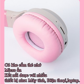 Tai nghe chụp tai không dây mèo kute âm bass siêu trầm pin trâu 400mah - Headphone đẹp | BigBuy360 - bigbuy360.vn