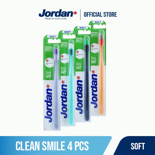 [Mã BMBAU50 giảm 7% đơn 99K] Combo 4 Bàn chải đánh răng Jordan Clean Smile, Lông Mềm