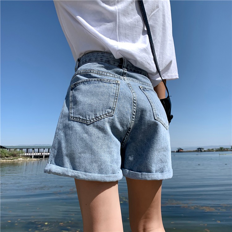 Quần short jean ngố lửng nữ ống rông Hàn Quốc Ullzzang MS112