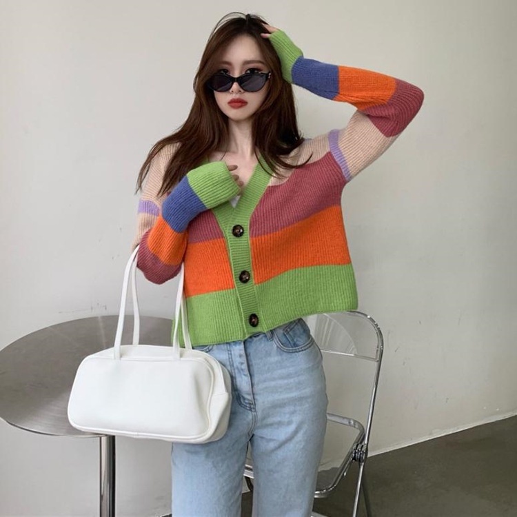 Áo Cardigan Dệt Kim Dáng Rộng Thời Trang Hàn Quốc Xinh Xắn