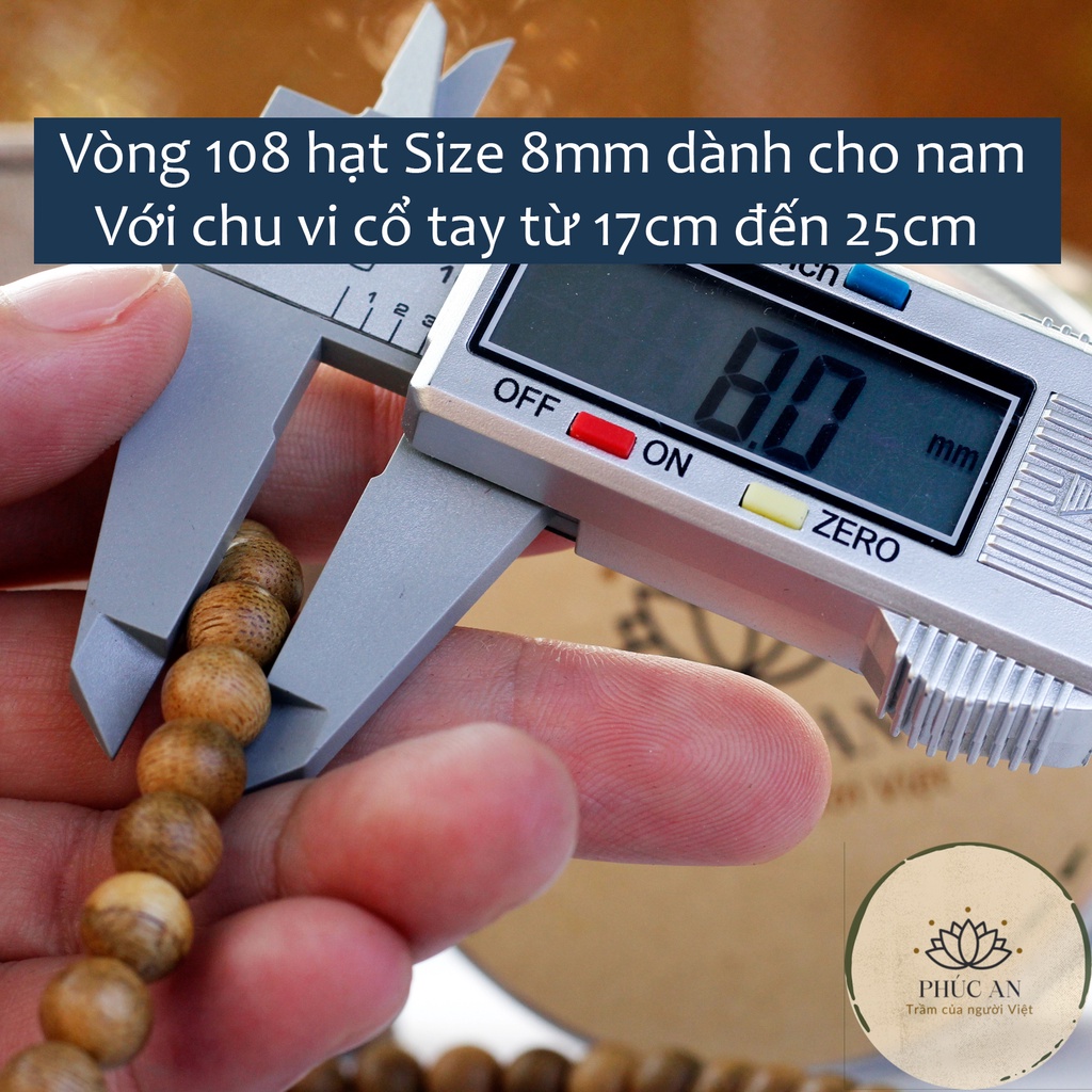 Vòng tay trầm hương 108 hạt 6mm, 8mm Phúc an - Vòng tay nam nữ đẹp và sang trọng.