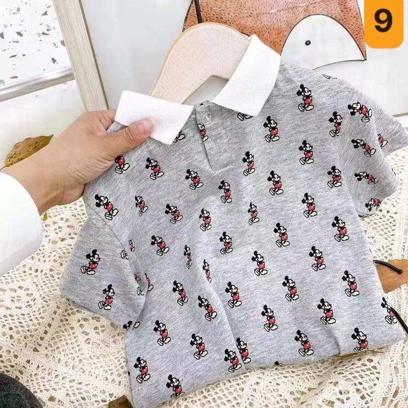 Áo Polo bé trai HK KIDS, áo thun cộc tay có cổ cho bé trai diện hè size từ 3-6 tuổi