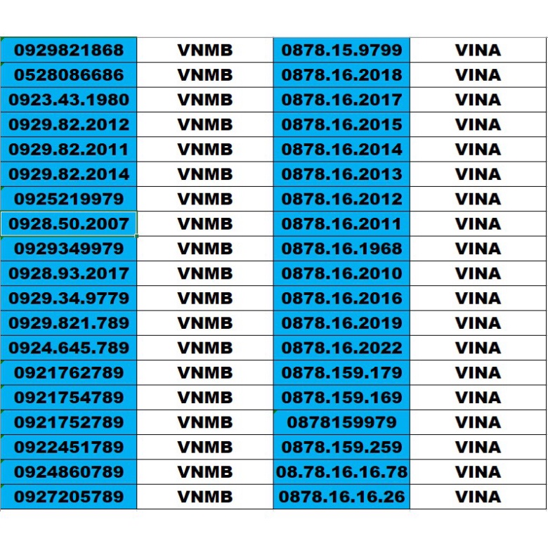 GIÁ CỰC SỐC  SIM SỐ ĐẸP 5 MẠNG ĐỒNG GIÁ 1500K – TỨ QUÍ , TAM HOA , THẦN TÀI , LỘC PHÁT, PHONG THỦY , ....