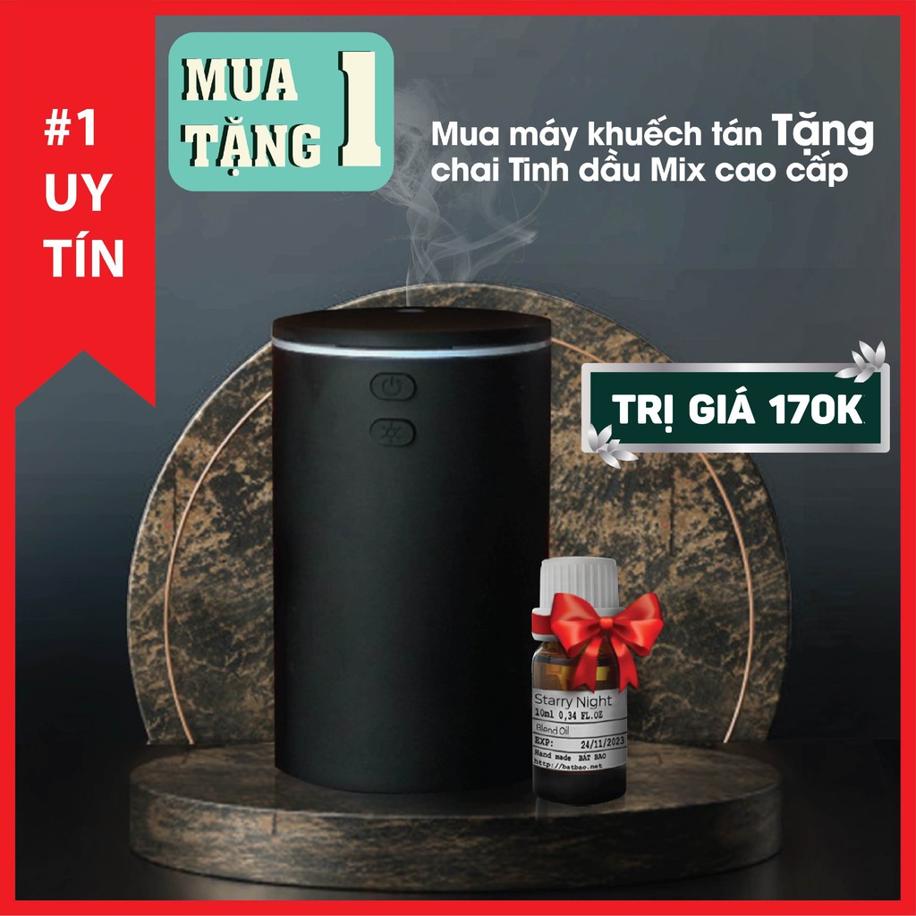 Máy khuếch tán tinh dầu phun sương cao cấp khử mùi cho xe Ô tô 100ml, tạo độ ẩm lọc không khí