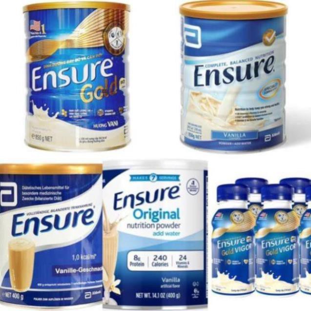 [ĐC Đổi TRẢ] Sữa bột Ensure Abbott Các Loại :Ensure Gold,Ensure Úc, Mỹ,Đức, Nước Date mới nhất