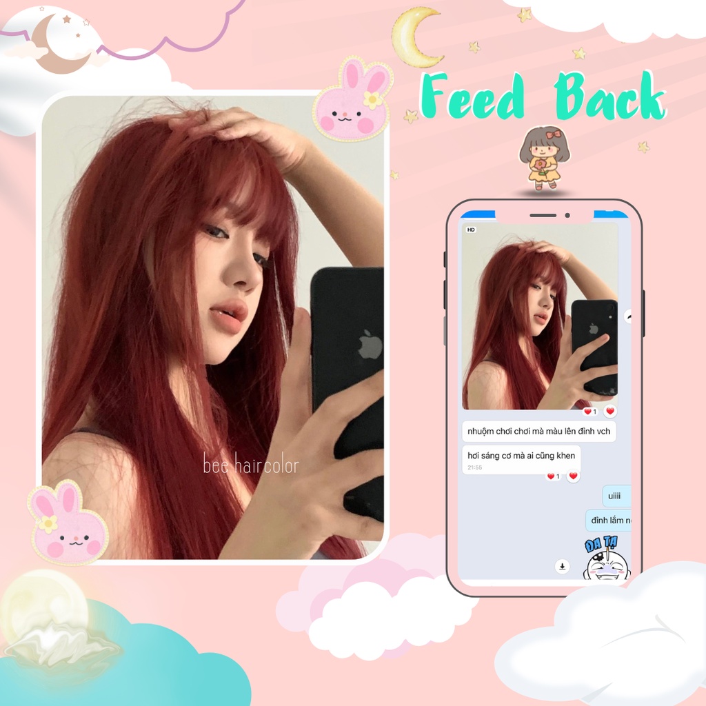 Thuốc nhuộm tóc màu ĐỎ RƯỢU VANG không tẩy | Bee haircolor, Beehaircolor