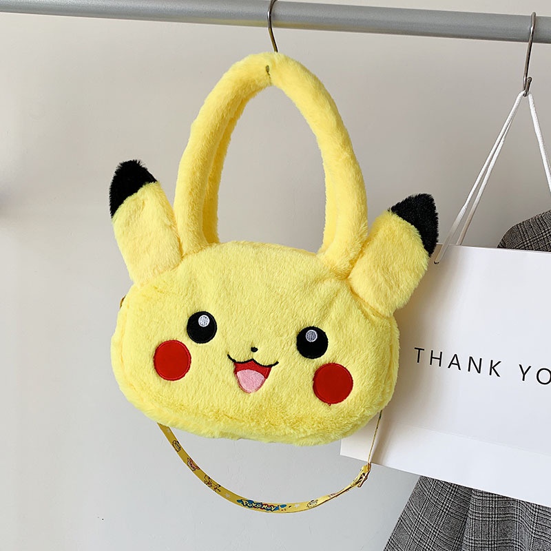 Túi Đeo Chéo Hình Pikachu Nhồi Bông Dễ Thương Dùng Làm Quà Tặng Sinh Nhật Cho Bé Gái