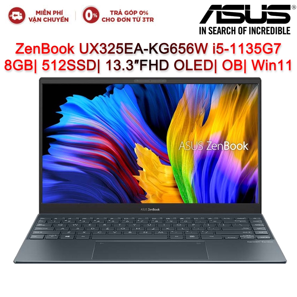 [Mã ELMALL7 giảm 7% đơn 5TR] Laptop ASUS ZenBook UX325EA-KG656W i5-1135G7| 8GB| 512SSD| 13.3″FHD OLED| OB| Win11