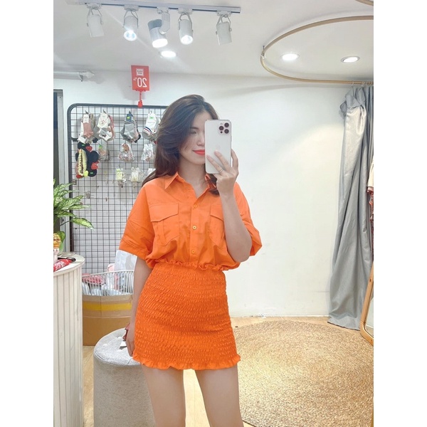 Set áo sơ mi chân váy ôm