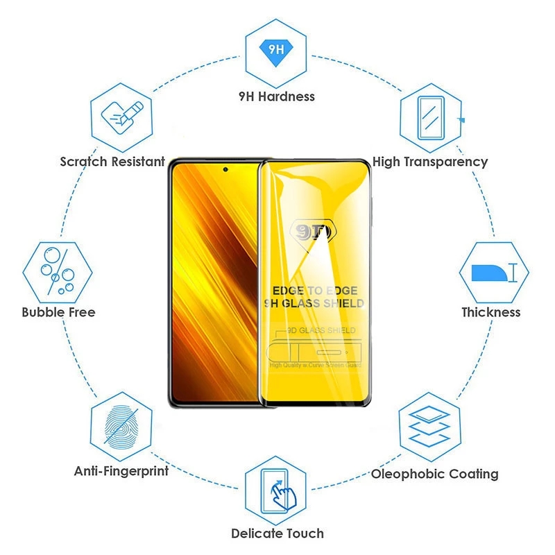 Kính Cường Lực Toàn Màn Hình Cho Xiaomi Redmi Note 9 8 7 6 Pro 9s Redmi 5 Plus 9a 9c S2 6 6a 7 7a 8 8a