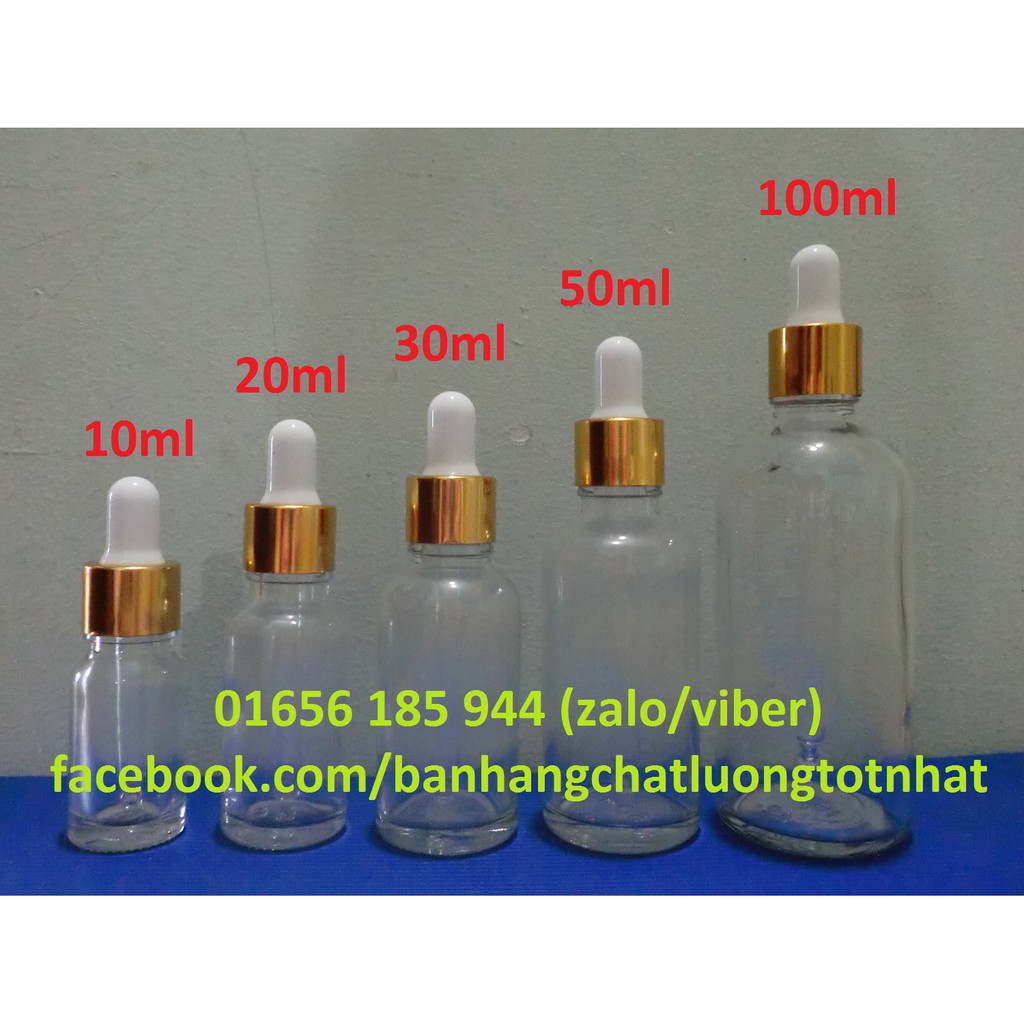 Combo 50 chai đựng tinh dầu bóp giọt 10ml (lọ thủy tinh)