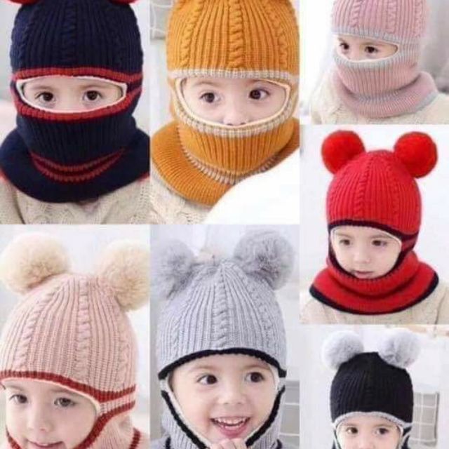 Mũ len cho bé che cổ