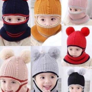 Mũ len cho bé che cổ