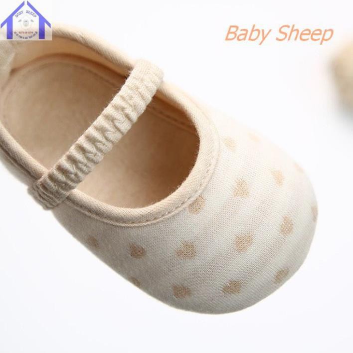 Giày tập đi  cho bé 0-18 tháng tuổi chống trơn trượt ORGANIC cotton hữu cơ tự nhiên đế mềm
