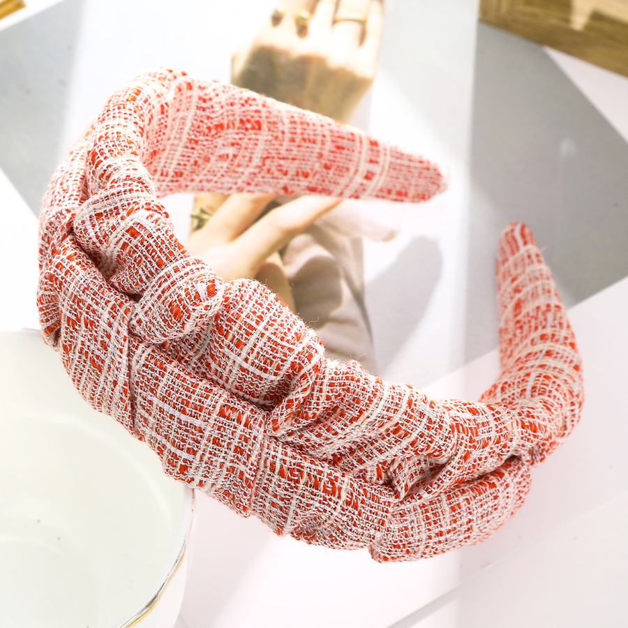 Băng đô cài tóc bản rộng họa tiết kẻ sọc phong cách Hàn Quốc mới cho nữ