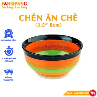 Combo 6 bát ăn cơm- 3 chén sứ chấm 8cm bát sứ hiện đại Anper chén nhỏ 7 sắc cầu vòng