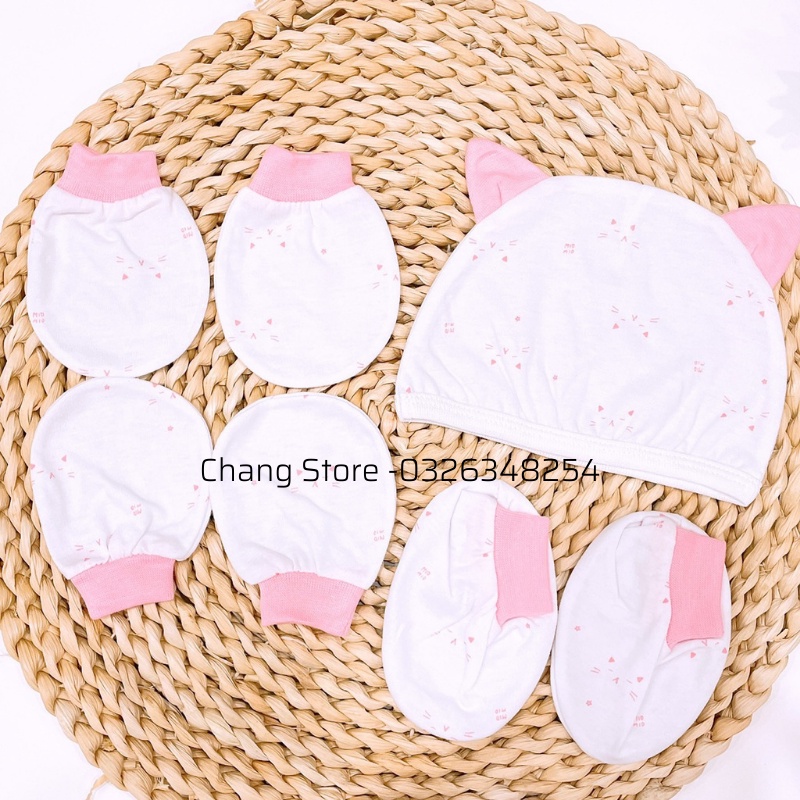 [ĐƯỢC CHỌN ] Set Mũ, Bao Tay, Bao Chân MioMio Cho Bé - Nón Vớ Tay, Chân MioMio Sơ Sinh