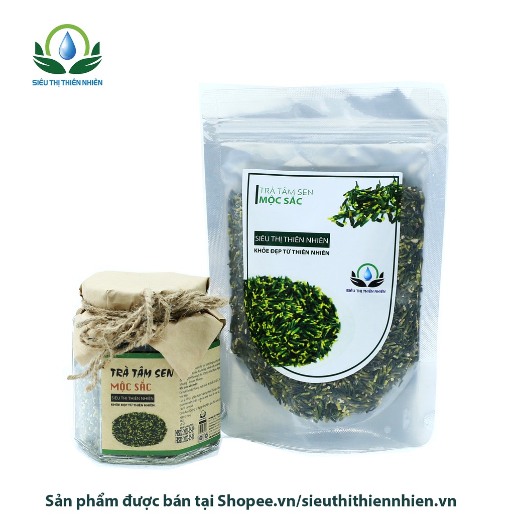 Trà tâm sen sấy khô Mộc Sắc 100g, trà giúp hạ huyết áp cao cấp của Siêu thị thiên nhiên
