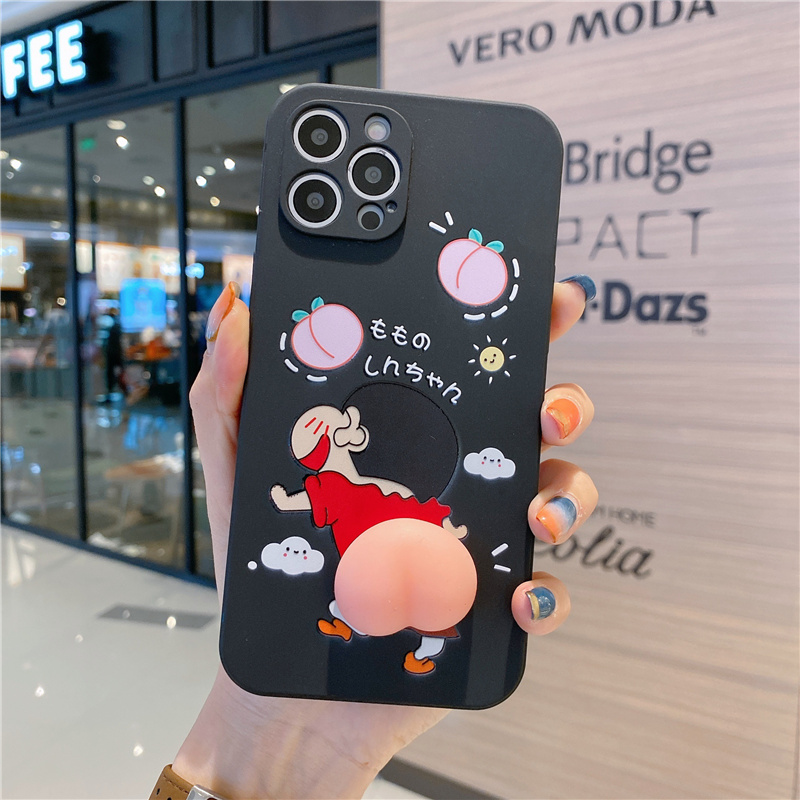 Ốp Điện Thoại Bằng Silicon Hình Mông Shin 3D Cho Iphone 12 11 Pro Max X Xs Max Xr | BigBuy360 - bigbuy360.vn