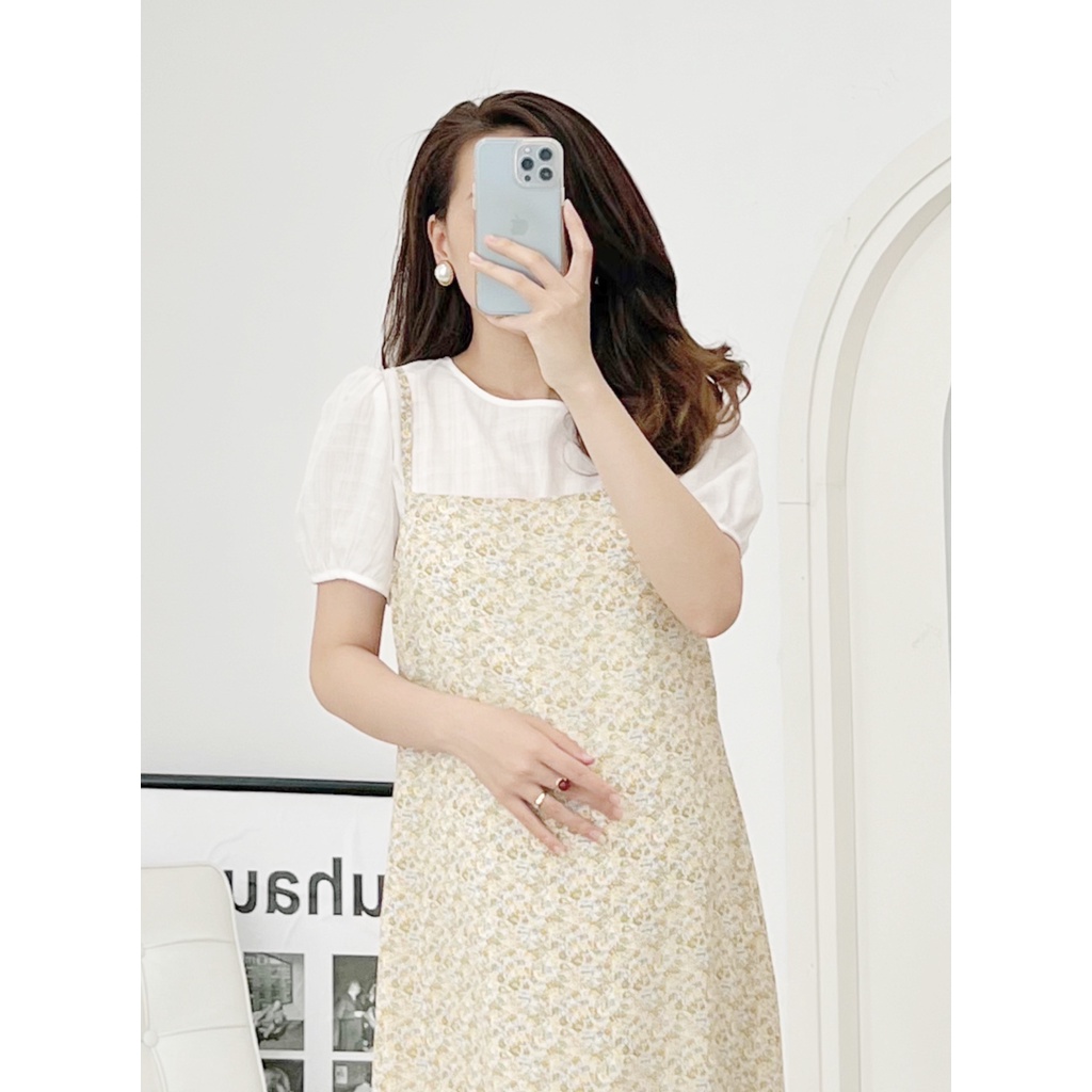 MEDYLA - Yếm dự tiệc dáng yếm (không kèm áo) 2 lớp vải voan cho bầu đi chơi du lịch dự tiệc - VS1026