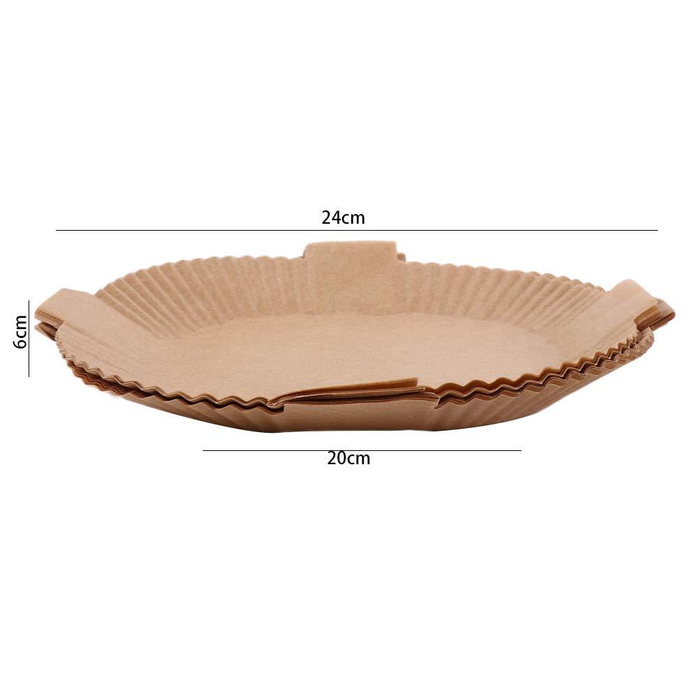 AUGUSTINA Set 100 Giấy Thấm Dầu Chống Dính Chịu Nhiệt Độ Cao In Chữ Có Tay Cầm Cho Nồi Chiên Không Dầu