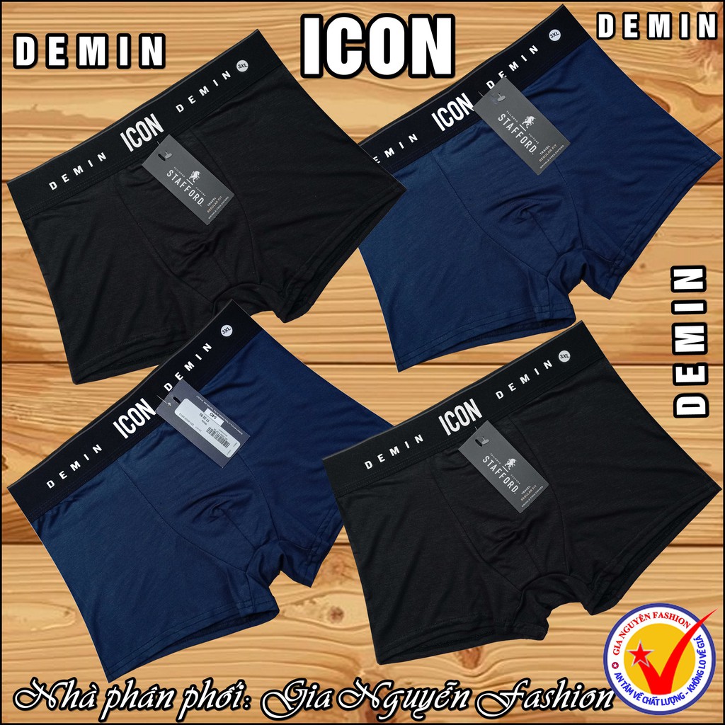 Combo 4 quần lót nam Boxer ICON Demin (Cotton lạnh / Bản tiêu chuẩn)