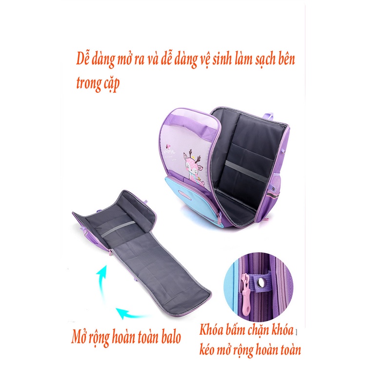 [Tặng kèm bút đựng bút] Balo chống gù cho bé tiểu học cặp đi học chống nước cho trẻ em cấp 1 hoạt tiết đáng cho bé yêu