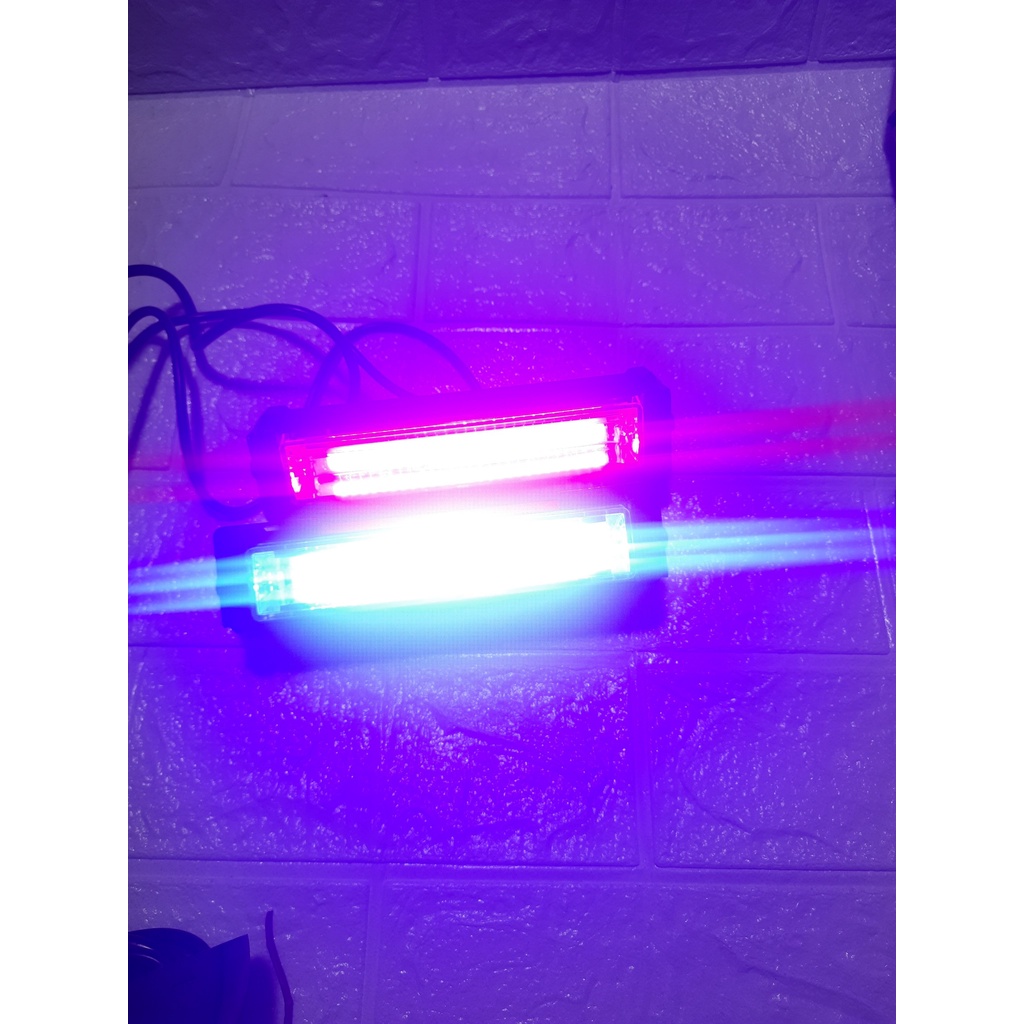 Đèn chớp Police xanh đỏ 12V LED COB gắn mặt calăng cho xe ô tô cảnh sát, xe ưu tiên.
