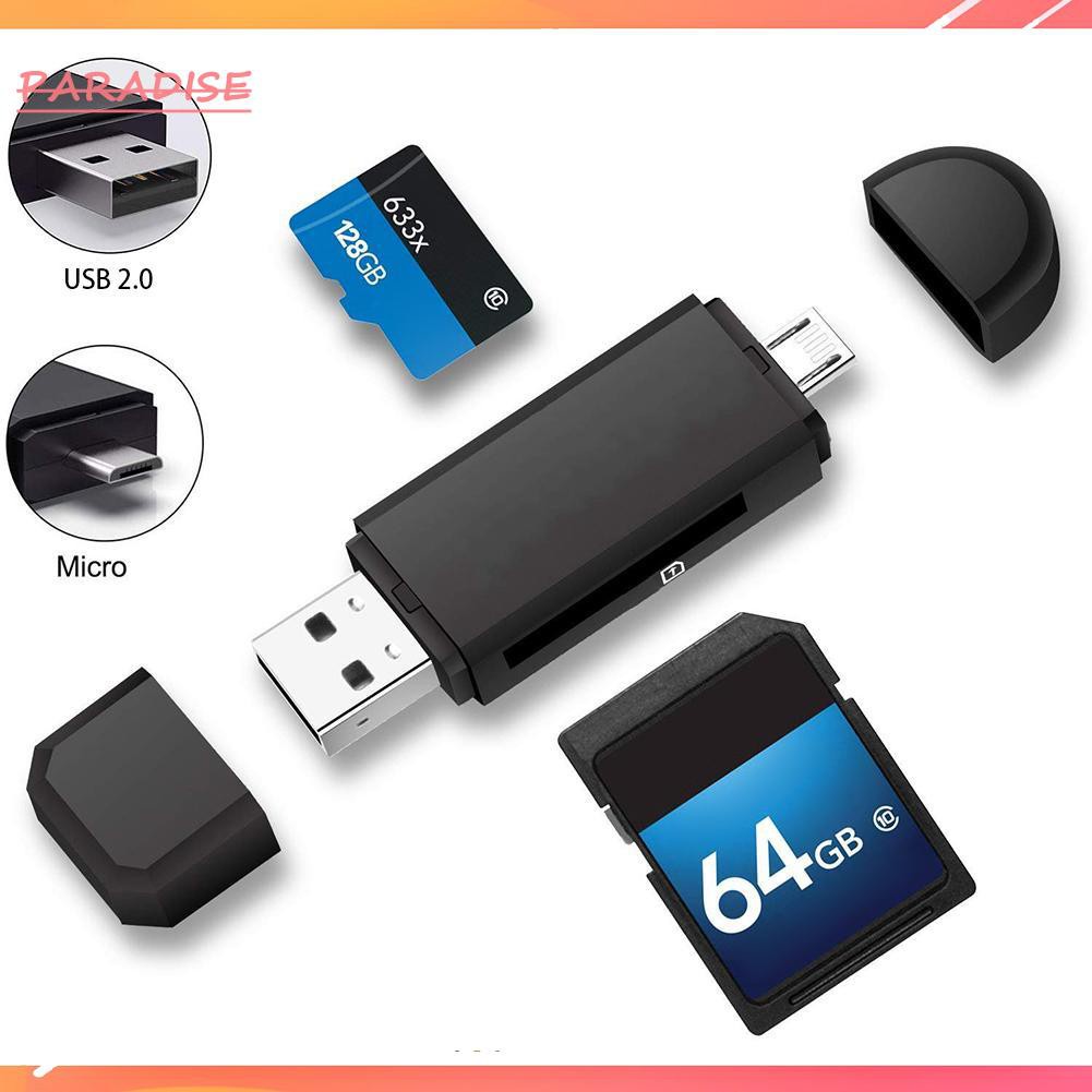 Đầu Đọc Thẻ Nhớ Micro Usb + Usb Otg Usb 2.0 Cho Pc Android